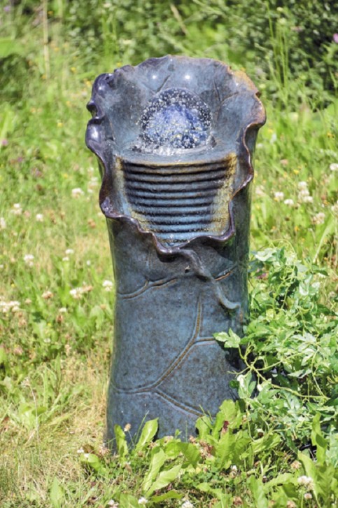 Gartenbrunnen Petalo 63cm Keramik Wasserspiel inkl. dreh. Glaskugel