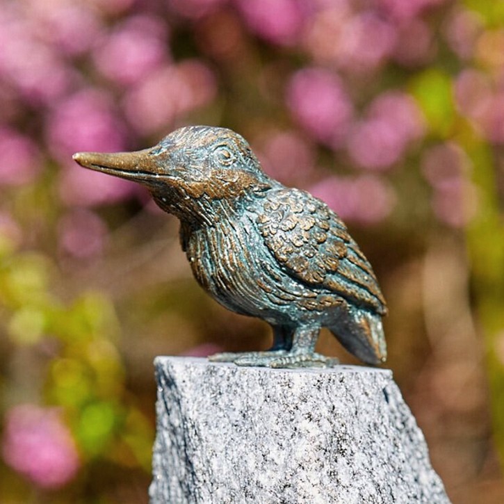 Bronzefigur Eisvogel 8cm Flügel zu Gartenfigur Bronze Skulptur Rottenecker