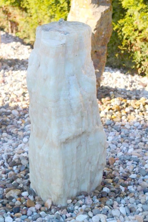 Wasserspiel SET Quellstein Monolith 74cm Onyx Marmor Gartenbrunnen inkl. Pumpe