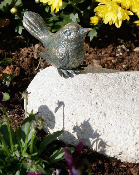 Bronzefigur Vogel sitzend 6cm Bronze Skulptur Rottenecker