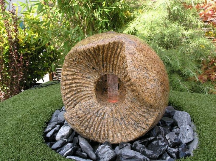 Wasserspiel SET Dong Kugel 40cm Granit Gartenbrunnen inkl. LED Beleuchtung