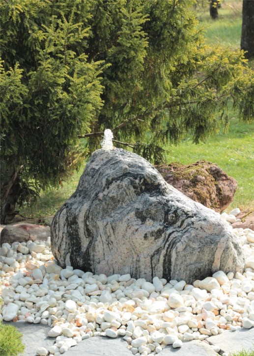 Quellstein Quarzit Findling 60cm Gartenbrunnen Springbrunnen Komplettset