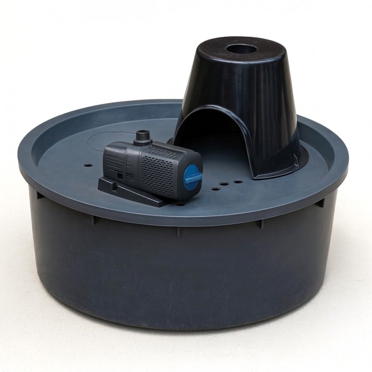 PE Becken mit GFK Deckel Ø88x35 + Stütze | Pumpe Oase Aquarius Universal Classic 3000