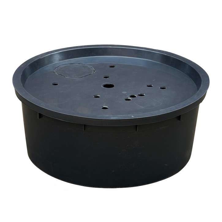 PE Becken mit GFK Deckel Ø 88 cm 150 Liter für Quellsteine Wasserspiele Zierbrunnen