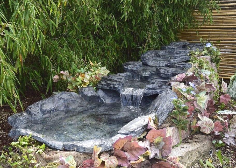 Bachlauf Rio mit Becken 3tlg. L230cm Polystone Schiefer Optik