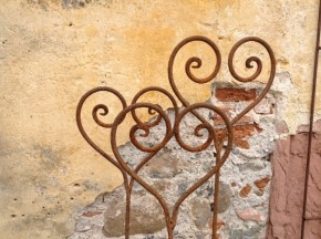 1 Stück Rosenstab Herz Edelrost Gartenstecker Rankhilfe Shabby, Landhaus & Vintage