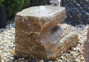 VERKAUFT! Quellstein Muschelkalk L70cm mit Quellschale Gartenbrunnen Springbrunnen