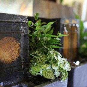 AUSSTELLUNGSSTÜCK - NUR ABHOLUNG! Zimmerbrunnen Sonne 21 Feng Shui Schieferbrunnen