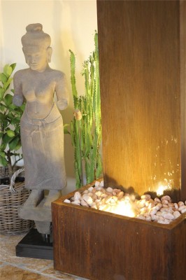 Zimmerbrunnen Cordon 180 Wasserwand Cortenstahl Edelrost-Design