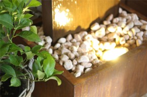 Zimmerbrunnen Cordon 180 Wasserwand Cortenstahl Edelrost-Design