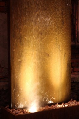 Wasserwand Cordon Gigant 220 Cortenstahl Gartenbrunnen Edelrost Design