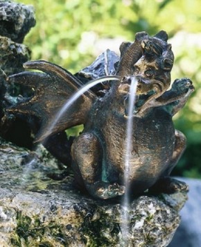 Bronzefigur Drache Missy 14cm Bronze Gartenfigur Wasserspeier von Rottenecker
