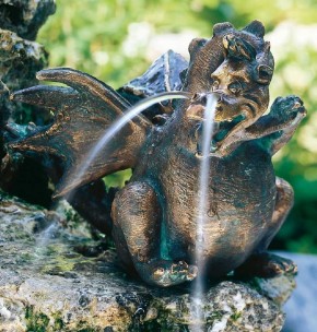 Bronzefigur Drache Missy 14cm Bronze Gartenfigur Wasserspeier von Rottenecker
