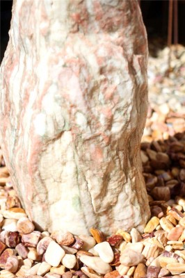 Wasserspiel SET Quellstein Monolith 105cm Marmor norwegisch Pink Gartenbrunnen