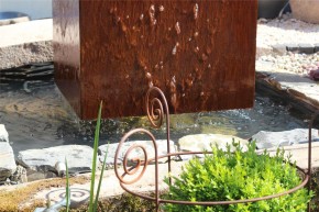 Wasserspiel SET Cortenstahl Würfel 80 Schwebeoptik Gartenbrunnen Edelrost