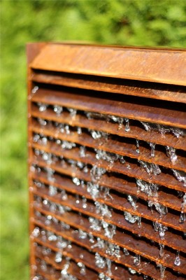 Cortenstahl Wasserwand Lamelle 150cm Edelrost Gartenbrunnen Komplettset