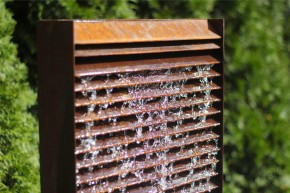 Cortenstahl Wasserwand Lamelle 150cm Edelrost Gartenbrunnen Komplettset