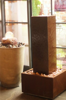 Cortenstahl Säule Cordon 130 Edelrost Springbrunnen