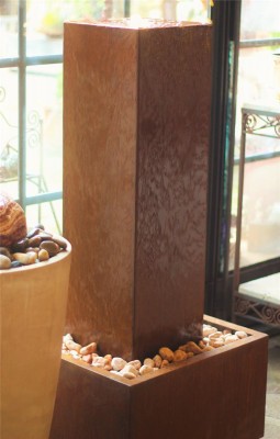 Cortenstahl Säule Cordon 130 Edelrost Springbrunnen