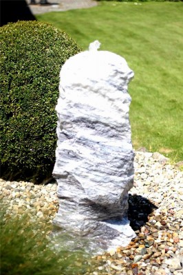 Wasserspiel SET Quellstein Monolith 104cm Marmor Gartenbrunnen inkl. Pumpe