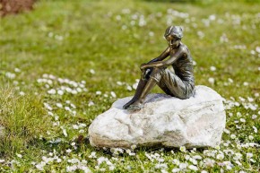 Bronzefigur Mädchen Carina 25cm Gartenfigur Bronze Skulptur Rottenecker