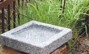 Vogeltränke Granit quadratisch Vogelbad für Garten
