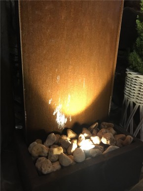 Zimmerbrunnen Cordon 90 Wasserwand Cortenstahl Edelrost Design 