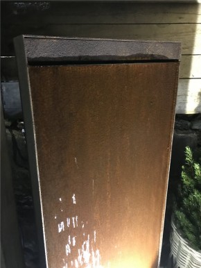 Zimmerbrunnen Cordon 90 Wasserwand Cortenstahl Edelrost Design 