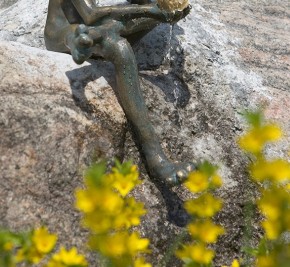 Bronzefigur Froschkönig Borris 35cm Bronze Wasserspeier von Rottenecker