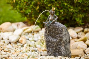 Bronzefigur Froschkönig Heiner 18cm Bronze Gartenfigur Wasserspeier Rottenecker