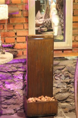 Zimmerbrunnen Cordon 90 Wasserwand Cortenstahl Edelrost Design 