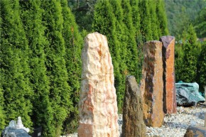 Wasserspiel SET Quellstein Monolith 142cm Onyx Marmor Gartenbrunnen inkl. Pumpe