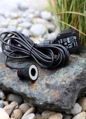 PE Becken mit GFK Deckel Ø88x35 | Pumpe Oase Aquarius Universal 1000 | LED