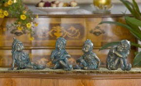 Bronzefigur Wiesenkind Sommer 12cm Gartenfigur Bronze Skulptur Rottenecker