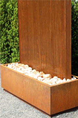 Wasserwand Cordon Gigant 220 Cortenstahl Gartenbrunnen Edelrost Design