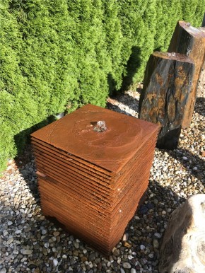 Cortenstahl Säule Lamelle 60 Edelrost Gartenbrunnen Springbrunnen Komplettset