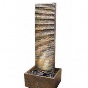 Wasserwand Lamelle 178 inkl. Pumpe und LED Zimmerbrunnen in Buntschiefer Optik