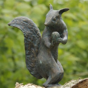 Bronzefigur Eichhörnchen 25cm Bronze Skulptur Gartenfigur Rottenecker