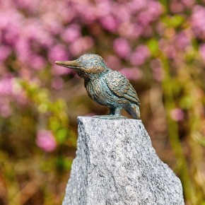 Bronzefigur Eisvogel 8cm Flügel zu Gartenfigur Bronze Skulptur Rottenecker