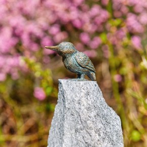 Bronzefigur Eisvogel 8cm Flügel zu Gartenfigur Bronze Skulptur Rottenecker