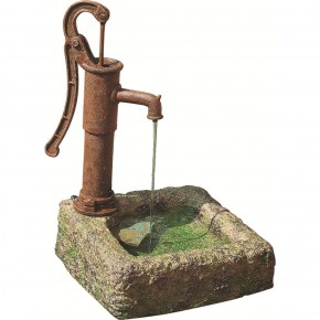 Wasserspiel Polenca mit Schwengelpumpe 64cm Polystone Brunnen inkl. Pumpe