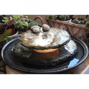 Zimmerbrunnen Minello Feng Shui Schieferbrunnen inkl. Beleuchtung Tischbrunnen
