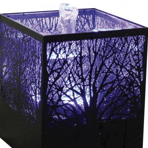 NUR IM LADEN ERHÄLTLICH! Zimmerbrunnen Mistique 18 Metall Lichtbrunnen inkl. Pumpe LED Wechsellicht