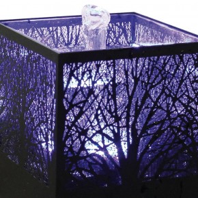 NUR IM LADEN ERHÄLTLICH! Zimmerbrunnen Mistique 18 Metall Lichtbrunnen inkl. Pumpe LED Wechsellicht