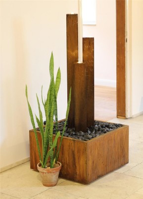 Metallbrunnen Trio Säulen 135 Cortenstahl Edelrost Springbrunnen