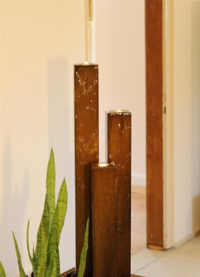 Metallbrunnen Trio Säulen 135 Cortenstahl Edelrost Springbrunnen