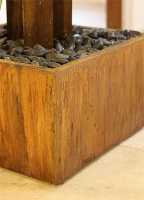 Metallbrunnen Trio Säulen 135 Cortenstahl Edelrost Springbrunnen