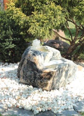 Wasserspiel SET Quellstein Bachlauf L90cm Marmor Artik green Gartenbrunnen