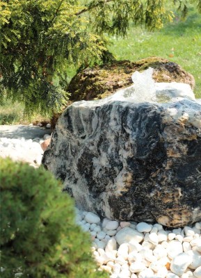 Wasserspiel SET Quellstein Bachlauf L90cm Marmor Artik green Gartenbrunnen