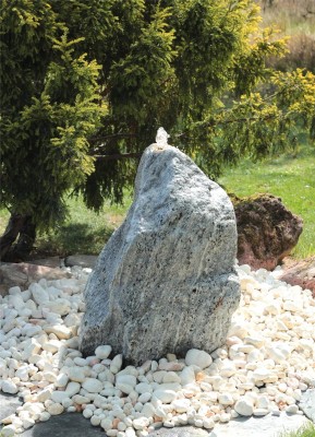 Wasserspiel SET Quellstein Marmor 75cm Gartenbrunnen Springbrunnen Komplettset
